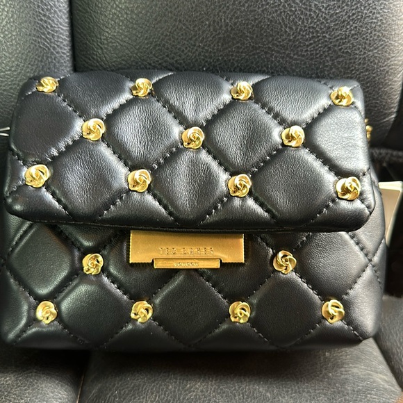NWT Ted Baker Ginn Leather Crossbody Bag Black - Picture 1 of 4